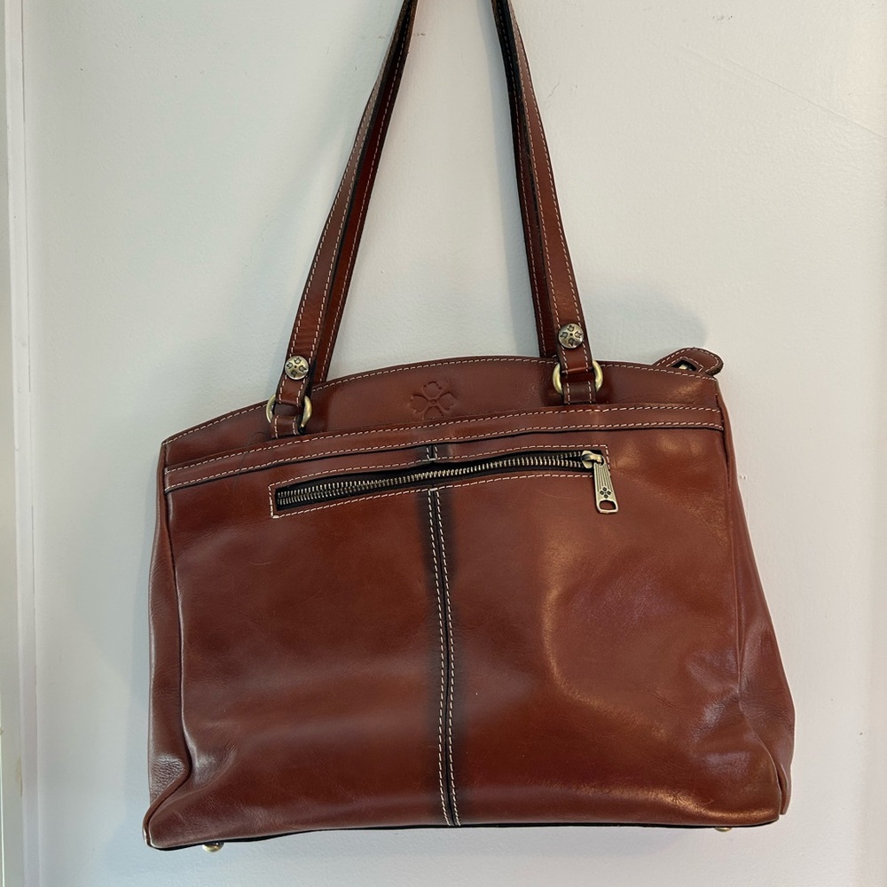 Patricia Nash Classic Cognac Tan Leather Tote Handbag